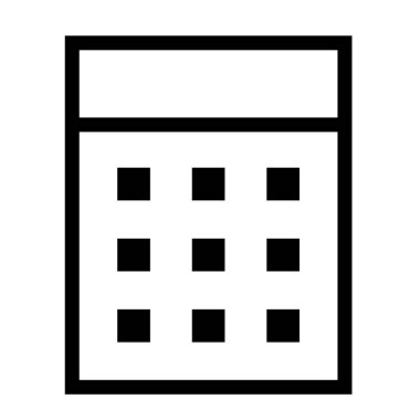 İnce çizgi keskinliği vektör simgesi / hesap makinesi, muhasebe