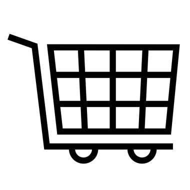 İnce çizgi sivri vektör simgesi / alışveriş arabası