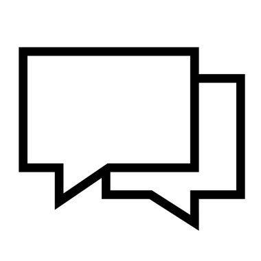 İnce çizgi sivri vektör simgesi / baloncuk, konuş, sohbet, tartışma