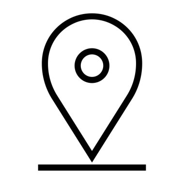 İnce çizgi sivri vektör simgesi / harita pin, navigasyon, GPS
