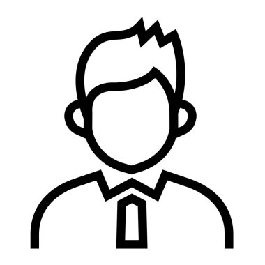 İnce çizgi sivri vektör simgesi / iş adamı, ofis çalışanı