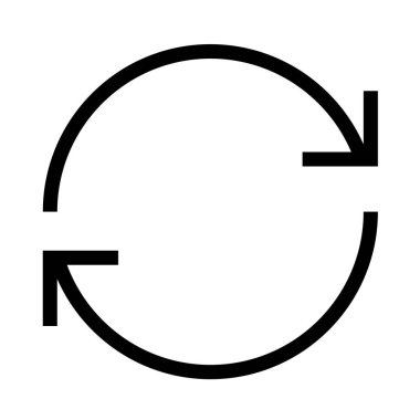 İnce çizgi sivri vektör simgesi / ok, geri dönüşüm, döndürme