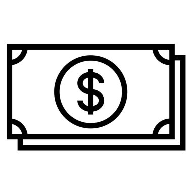 İnce çizgi sivri vektör simgesi / para, ödeme, Amerikan doları