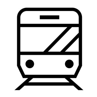 İnce çizgi keskin vektör simgesi / tren, ulaşım, demiryolu