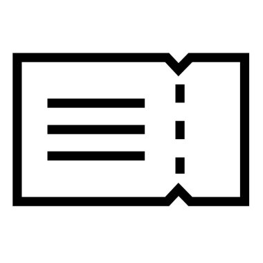 İnce çizgi keskinliği vektör simgesi / bileti, kupon