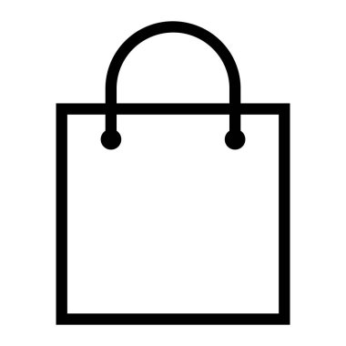 İnce çizgi sivri vektör simgesi / kağıt çanta, alışveriş çantası