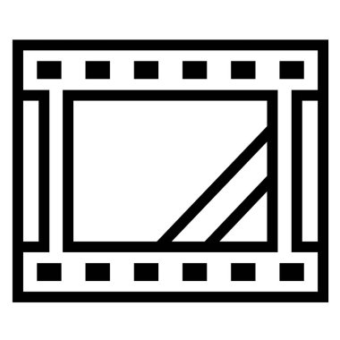 İnce çizgi sivri vektör simgesi / film, film, video