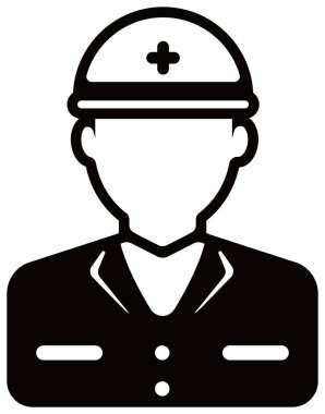 Genç erkek işçi avatar düz çizim (üst vücut) / mavi yakalı işçi, inşaat işçisi