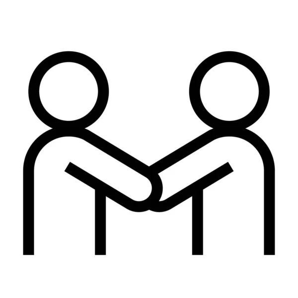 Thin Line Sharp Vector Icon Shake Hands Partnership Cooperation — Stock Vector