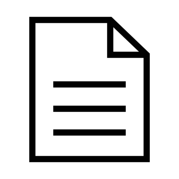 Тонкая Линия Резкий Вектор Значок Файл Документ Текст — стоковый вектор