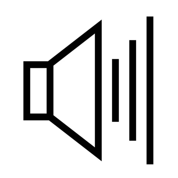 Dünne Linie Scharfes Vektorsymbol Ton Lautsprecher — Stockvektor