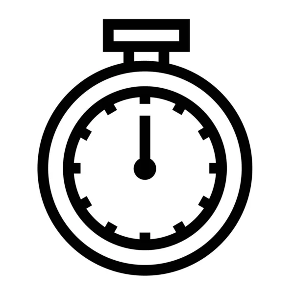 Thin Line Sharp Vector Icon Timer Stopwatch Quickness — Stock Vector