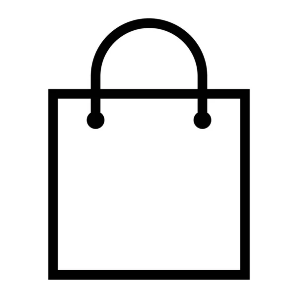 Dünne Linie Scharfe Vektor Symbol Papiertasche Einkaufstasche — Stockvektor