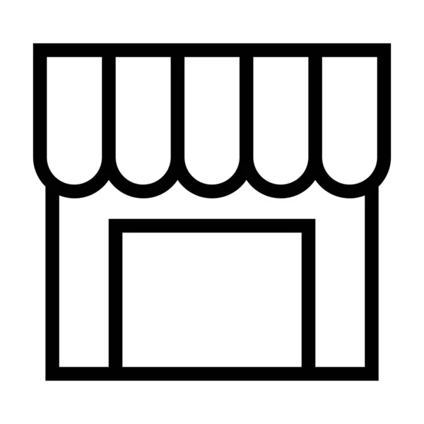 Dünne Linie Scharfe Vektor Symbol Shop Einzelhandel — Stockvektor