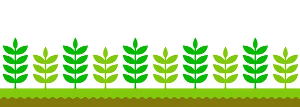 Folhas Verdes Desenhadas Mão Lado Lado Ilustração Plana Vetorial Para — Vetor de Stock