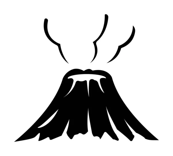 Vulkan Berg Platt Logotyp Illustration — Stock vektor