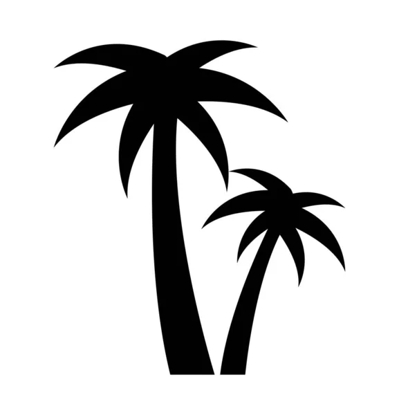 Jednoduchá Ilustrace Palmy Tropické Léto Pláž — Stockový vektor