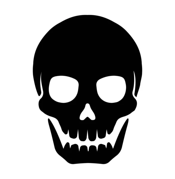 Skull Mark Flat Vector Illustration Danger Warning — Stock Vector