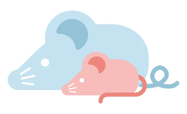 Простая Плоская Иллюстрация Мыши Крысы Отцовство Родитель Ребенок — стоковый вектор