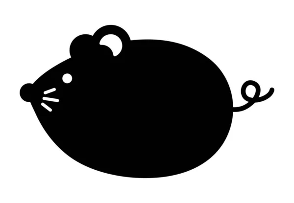 Simple Flat Character Illustration Mouse Rat — Stock Vector
