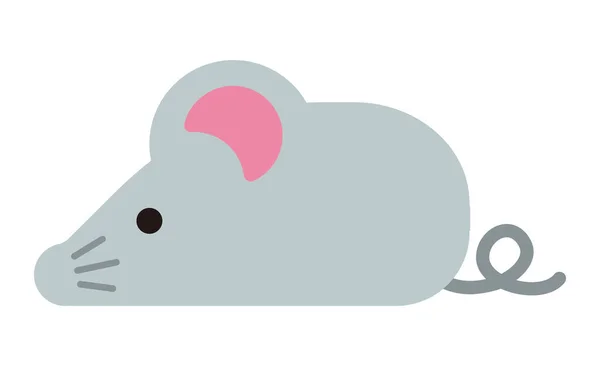 Semplice Illustrazione Piatta Del Carattere Del Mouse Ratto — Vettoriale Stock