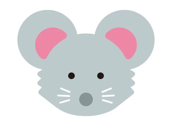 Απλή Απεικόνιση Επίπεδου Προσώπου Του Ποντικιού Αρουραίος — Διανυσματικό Αρχείο