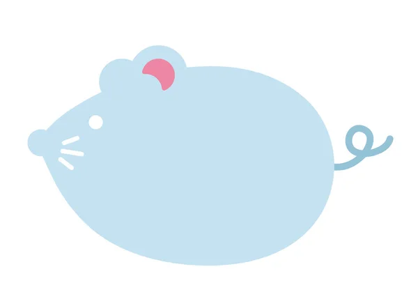 Simple Flat Character Illustration Mouse Rat — Stock Vector