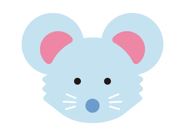Απλή Απεικόνιση Επίπεδου Προσώπου Του Ποντικιού Αρουραίος — Διανυσματικό Αρχείο