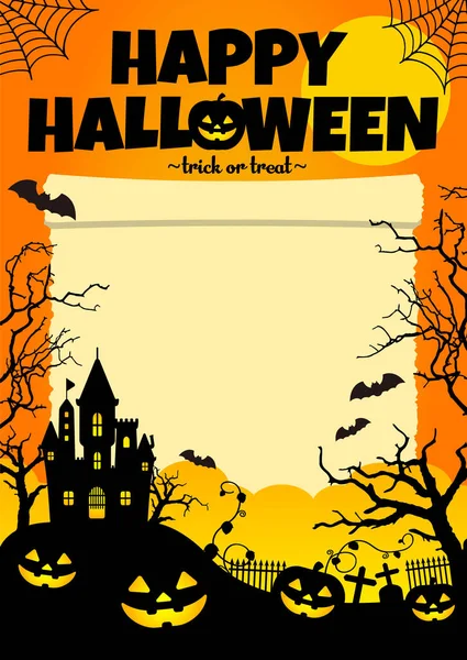 Halloween Silhouette Hintergrund Vektor Illustration Design Von Plakaten Flyern — Stockvektor