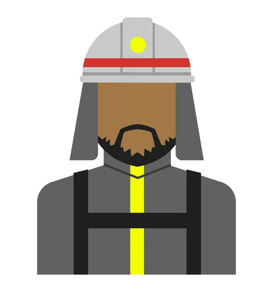 Joven Trabajador Avatar Ilustración Plana Parte Superior Del Cuerpo Bombero — Vector de stock