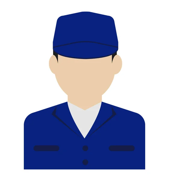 Jeune Homme Avatar Illustration Plate Haut Corps Ouvrier Ouvrier Usine — Image vectorielle