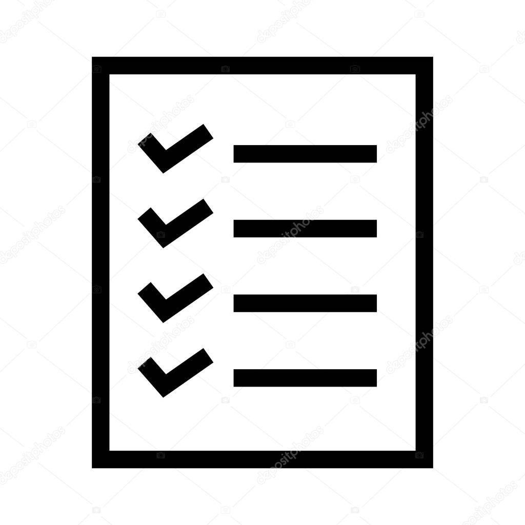 thin line sharp vector icon / checklist