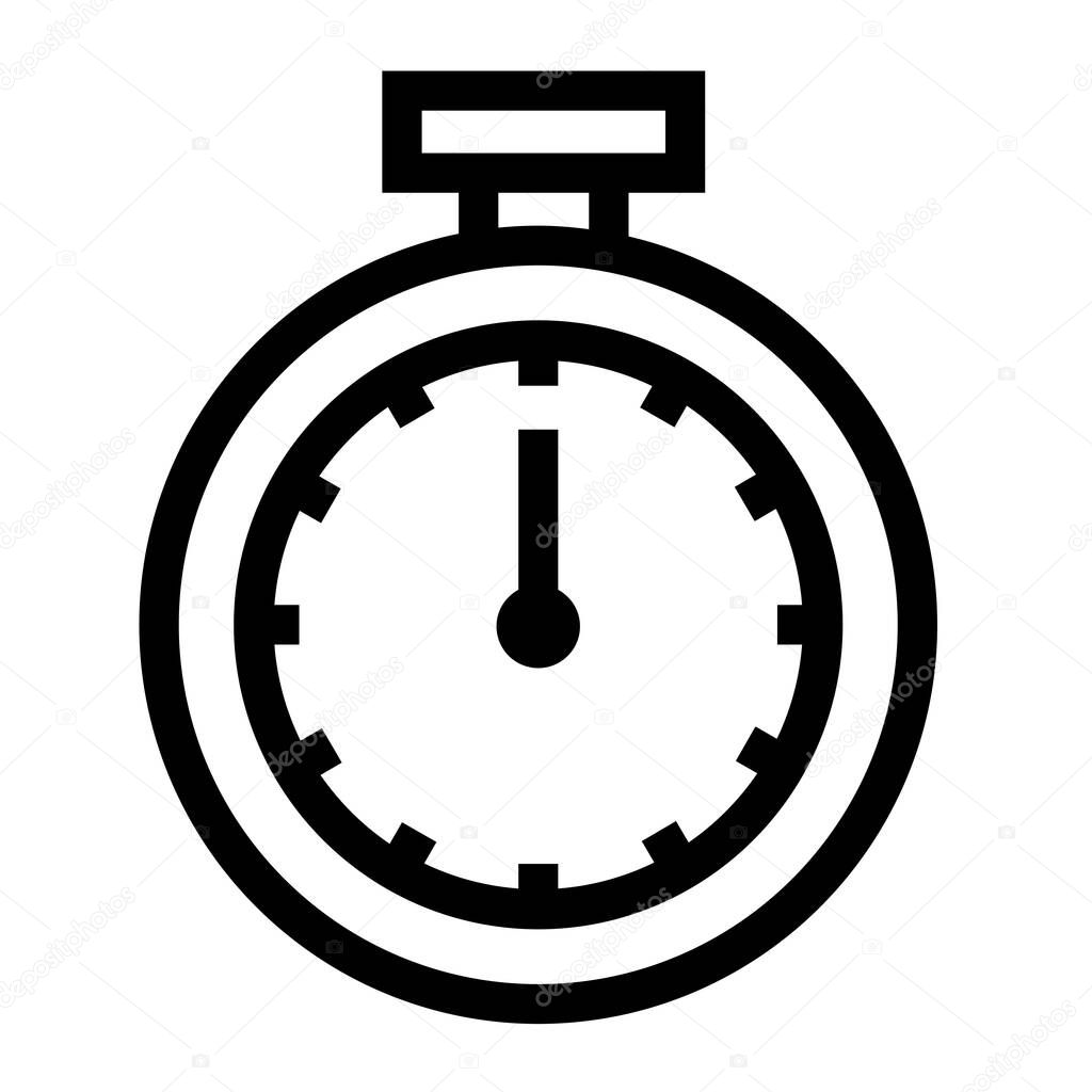 thin line sharp vector icon / timer, stopwatch, quickness
