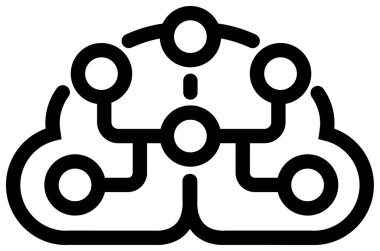 Yapay zeka, derin öğrenme / vektör düz simge