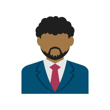 yüzsüz iş adamı avatar illüstrasyon / siyah insanlar (üst gövde)