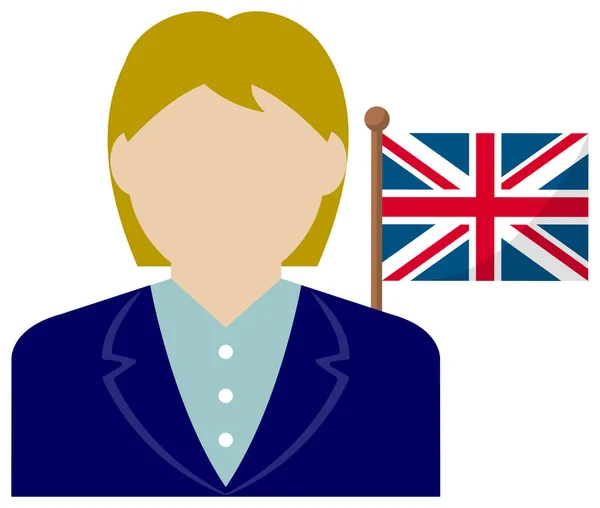 Femme Affaires Sans Visage Avec Des Drapeaux Nationaux Royaume Uni — Image vectorielle