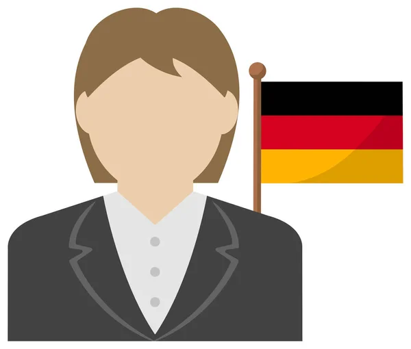 Donna Affari Senza Volto Con Bandiere Nazionali Germania Illustrazione Vettoriale — Vettoriale Stock