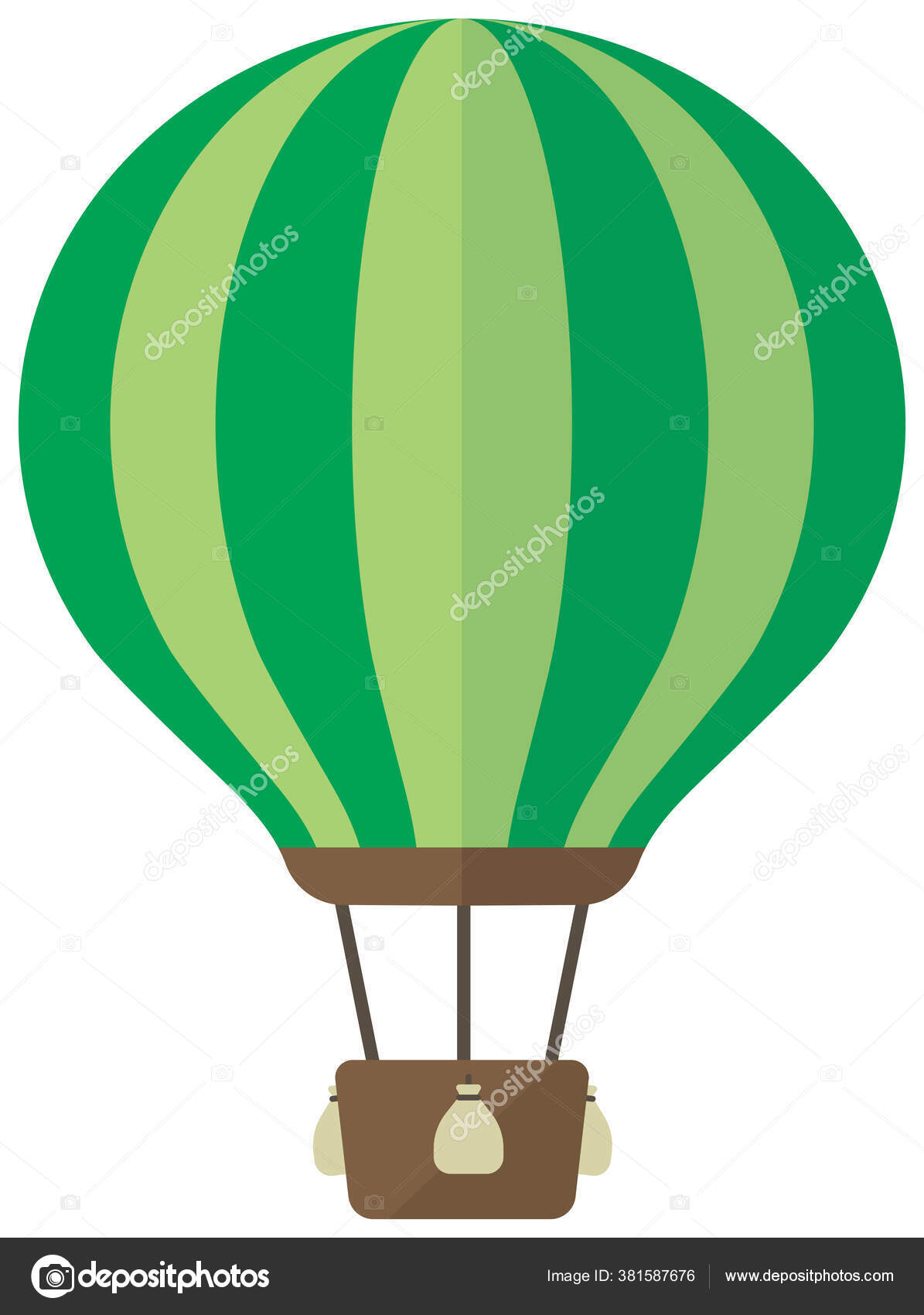 Ilustrasi Vektor Datar Balon Udara Panas Stok Vektor C Barks 381587676