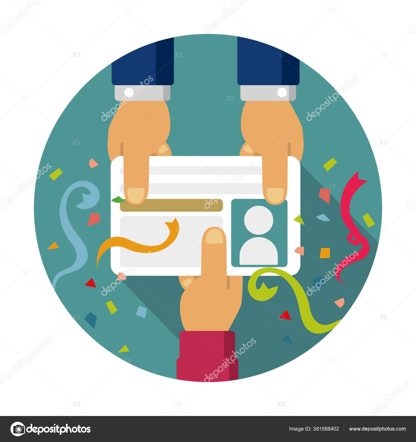 Happy Get New Driver's License Card Circle Banner Vector Illustration