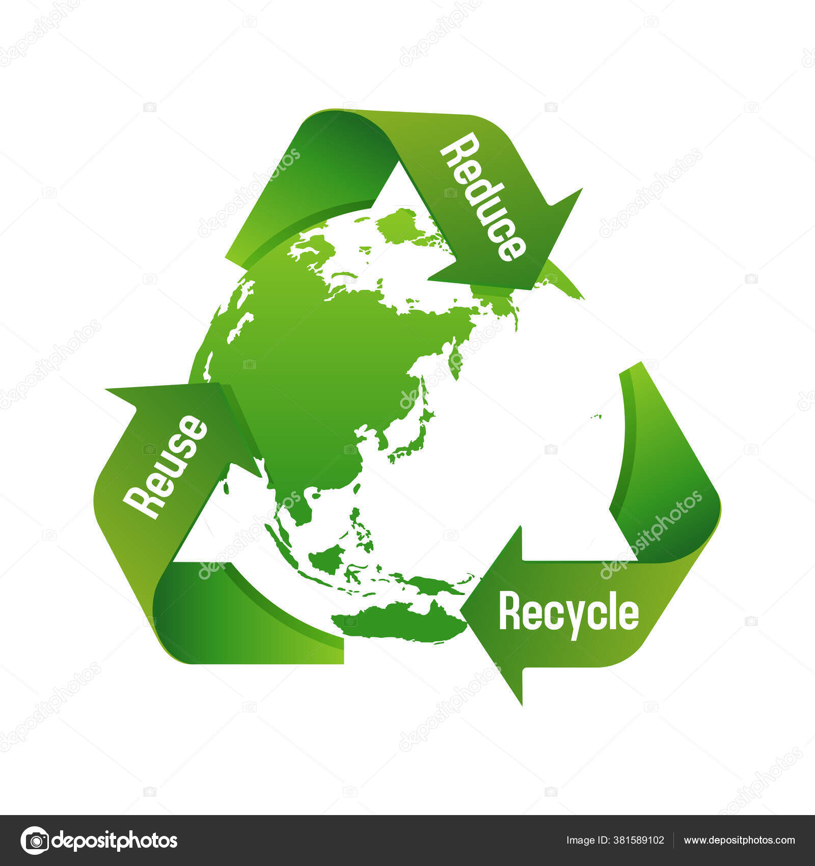 Arrows Earth Vector Illustration Recycle Ecology Recycle Reuse Reduce ...