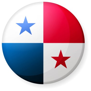 Dairesel ülke bayrağı illüstrasyonu (düğme rozeti) / Panama