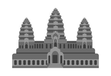 Angkor Wat - Kamboçya / Dünyaca ünlü binalar vektör çizimi.
