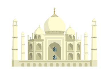 Taj Mahal - Hindistan / Dünyaca ünlü binalar vektör illüstrasyonu.