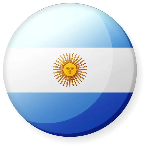 Circulaire Land Vlag Pictogram Illustratie Button Badge Argentinië — Stockvector