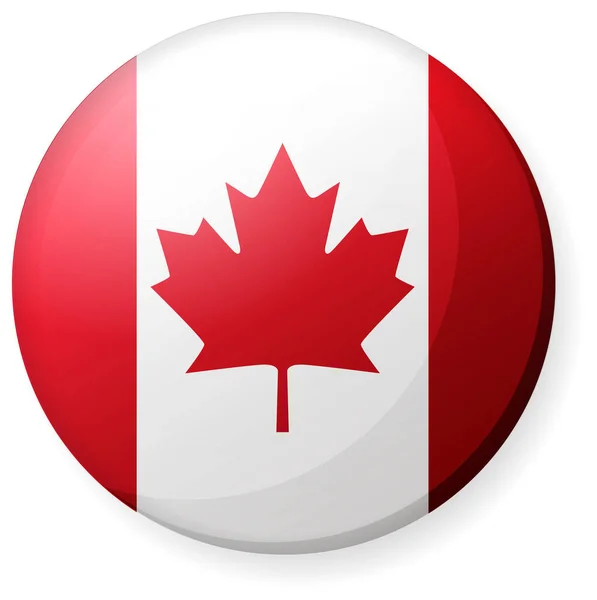 Illustration Icône Drapeau Pays Circulaire Badge Bouton Canada — Image vectorielle