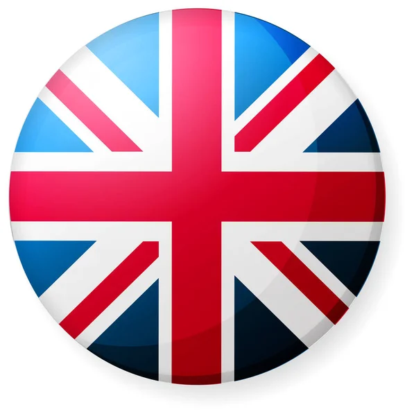 Circular Country Flag Illustration Button Badge United Kingdom Union Jack — стоковий вектор