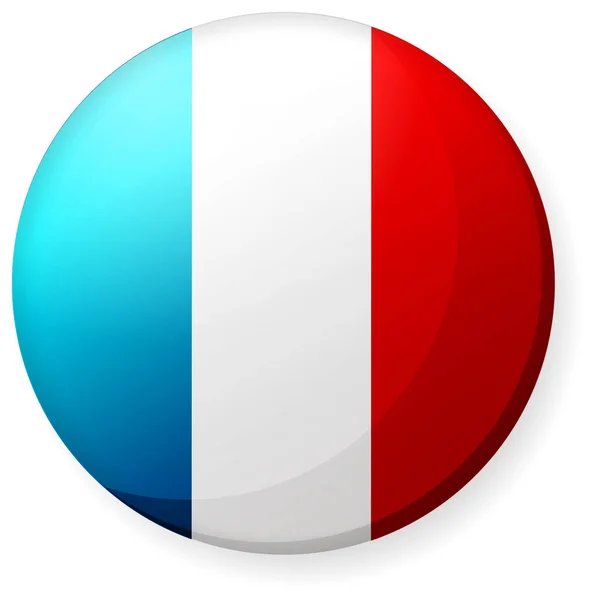 Circulaire Landvlag Pictogram Illustratie Button Badge Frankrijk — Stockvector