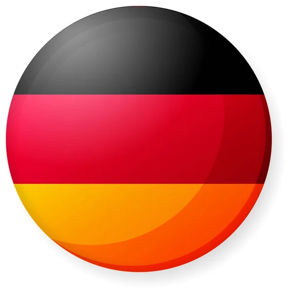 Dairesel Ülke Bayrağı Illüstrasyonu Düğme Rozeti Almanya — Stok Vektör