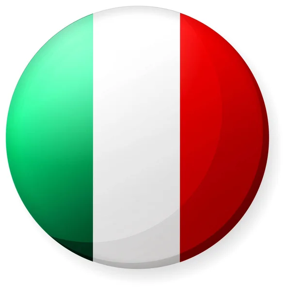 Ikona Kruhové Vlajky Země Odznak Tlačítka Itálie — Stockový vektor