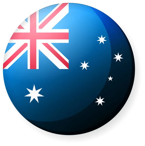 Illustration Icône Drapeau Pays Circulaire Badge Bouton Australie — Image vectorielle